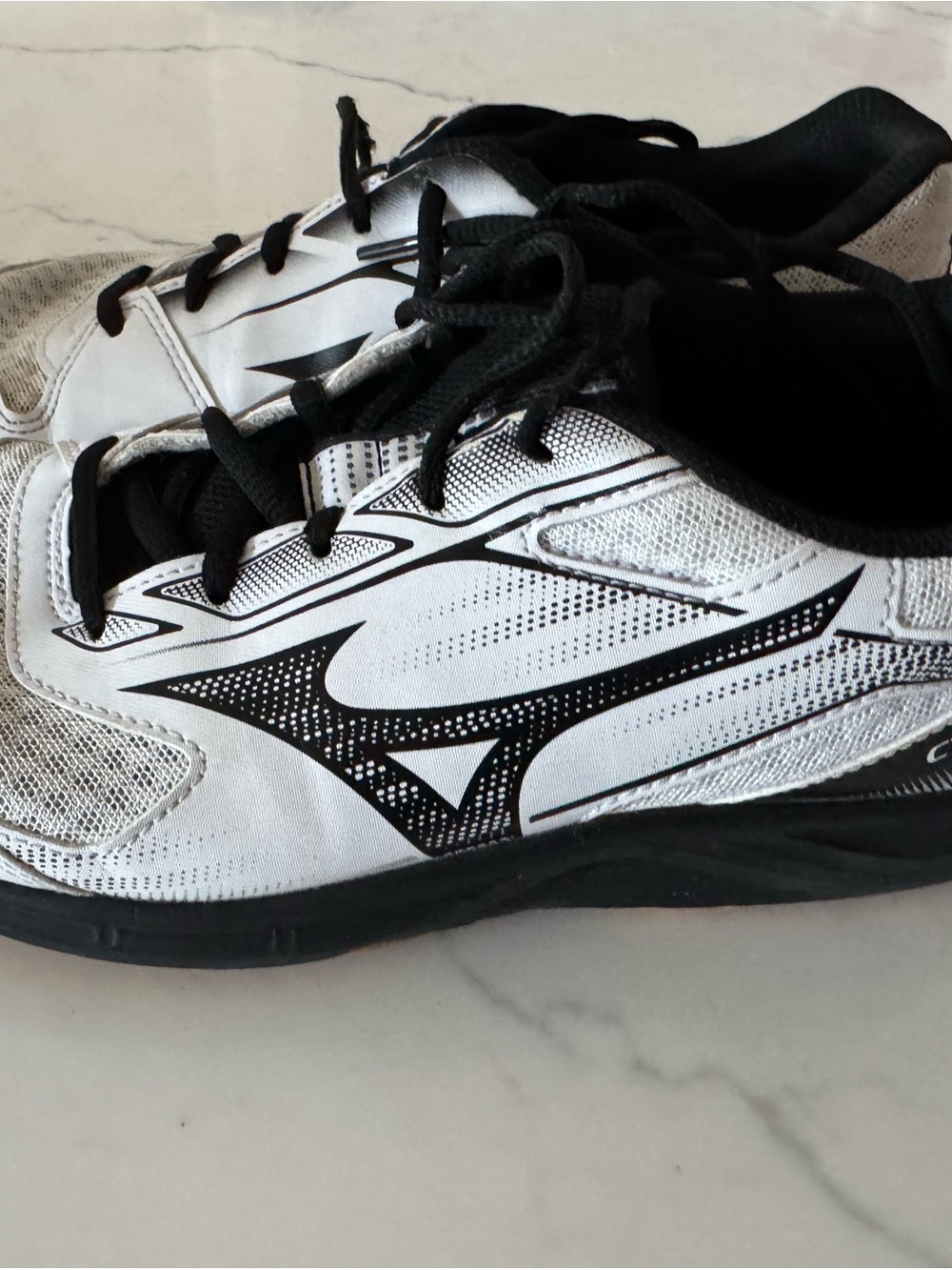 Mizuno White and Black volleyball shoes